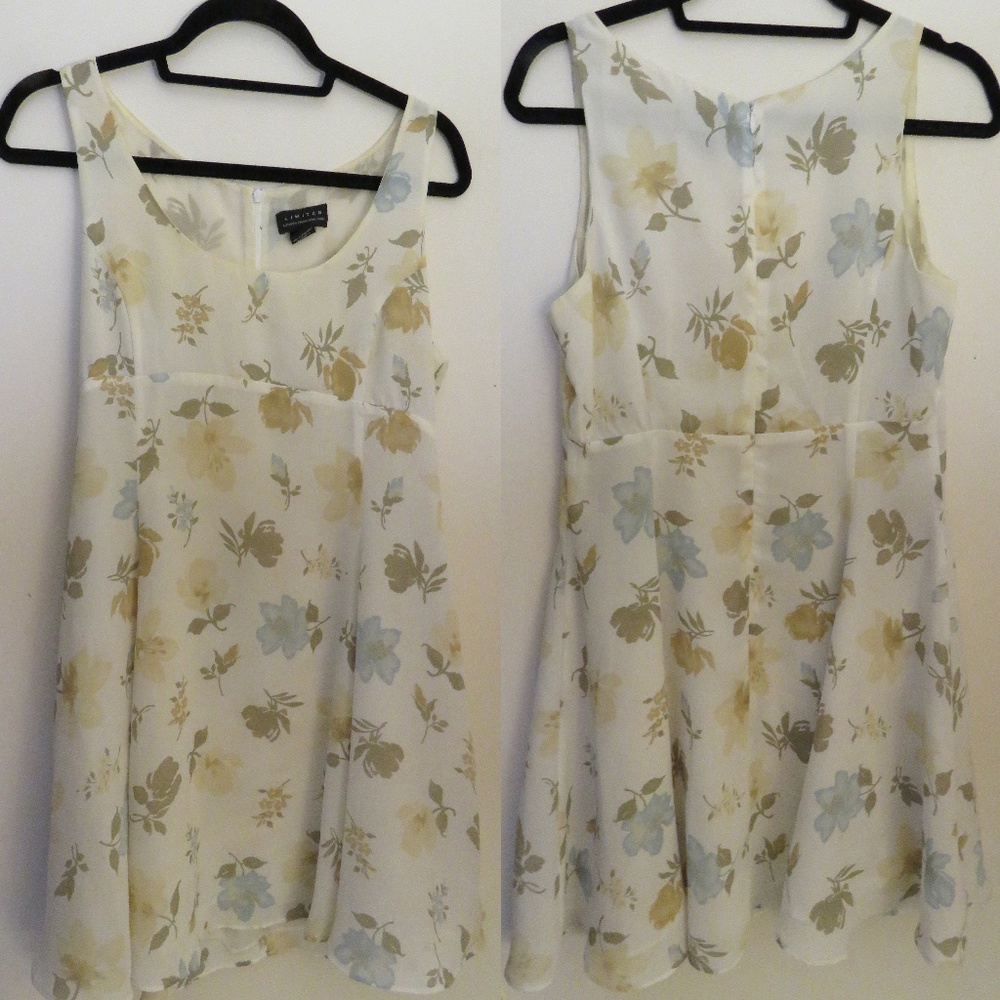 Limited floral light beige dress, size 6